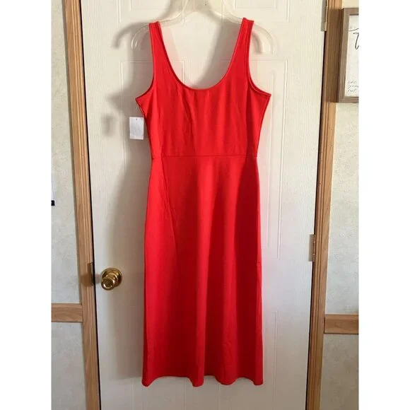 NWT New Nordstrom Open Edit Womens Red Grenadine Sleeveless Tank Dress M - Picture 7 of 12